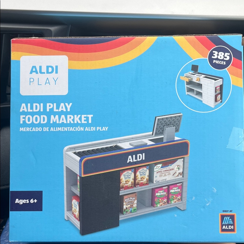 ALDI Play Food Market Pretend Checkout in Blue and Black